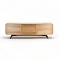 Bamboe tv-meubel met drie lades 150 x 40 x 50 cm zwart en naturel