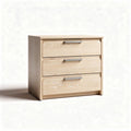 Kast met drie lades van geschaafd hout 45 x 40 x 30cm in lichtkleurig eiken