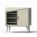 Kast met gekantelde bovenkant in beige kunststof 80 x 40 x 70cm
